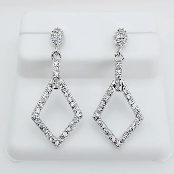 - "925 Sterling Silver Cubic Zirconia Earrings, U19254683 - Picture 6 of 10